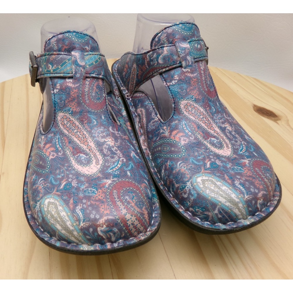 Alegria Dayna Clogs ALG 7802 Womens Paisley Sz 40 US 9.5-10 Slip On Leather FLAW
